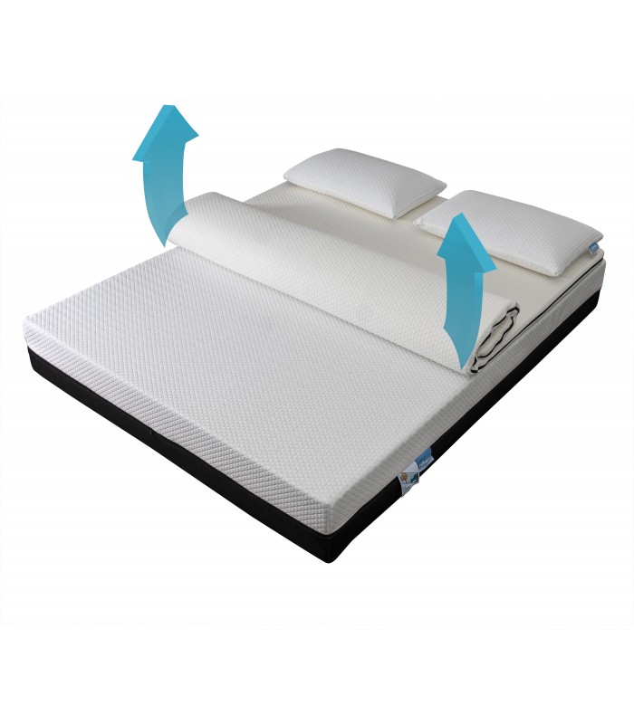 Topper memory foam sfoderabile. Altezza 5 cm